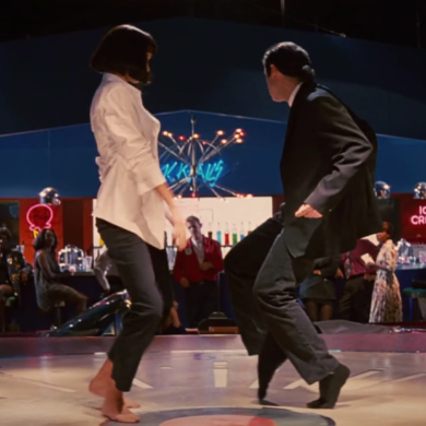 Mia Wallace i Vincent Vega tańczą twista w filmie Pulp Fiction